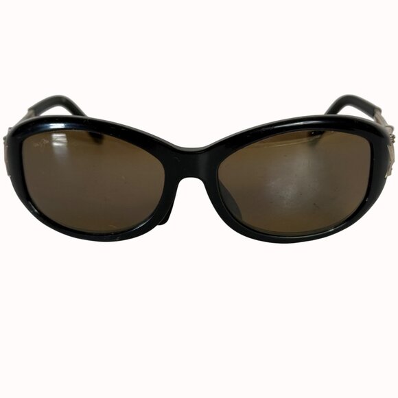 Maui Jim Womens Alana Sunglasses Polarized Brown Lenses Gold Tone Temple Arms - Picture 1 of 12